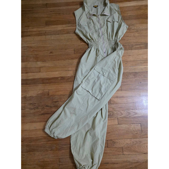 Love Hightlight Sleeveless Collared jumpsuit Tan XXX-Large A001337 - Picture 5 of 13